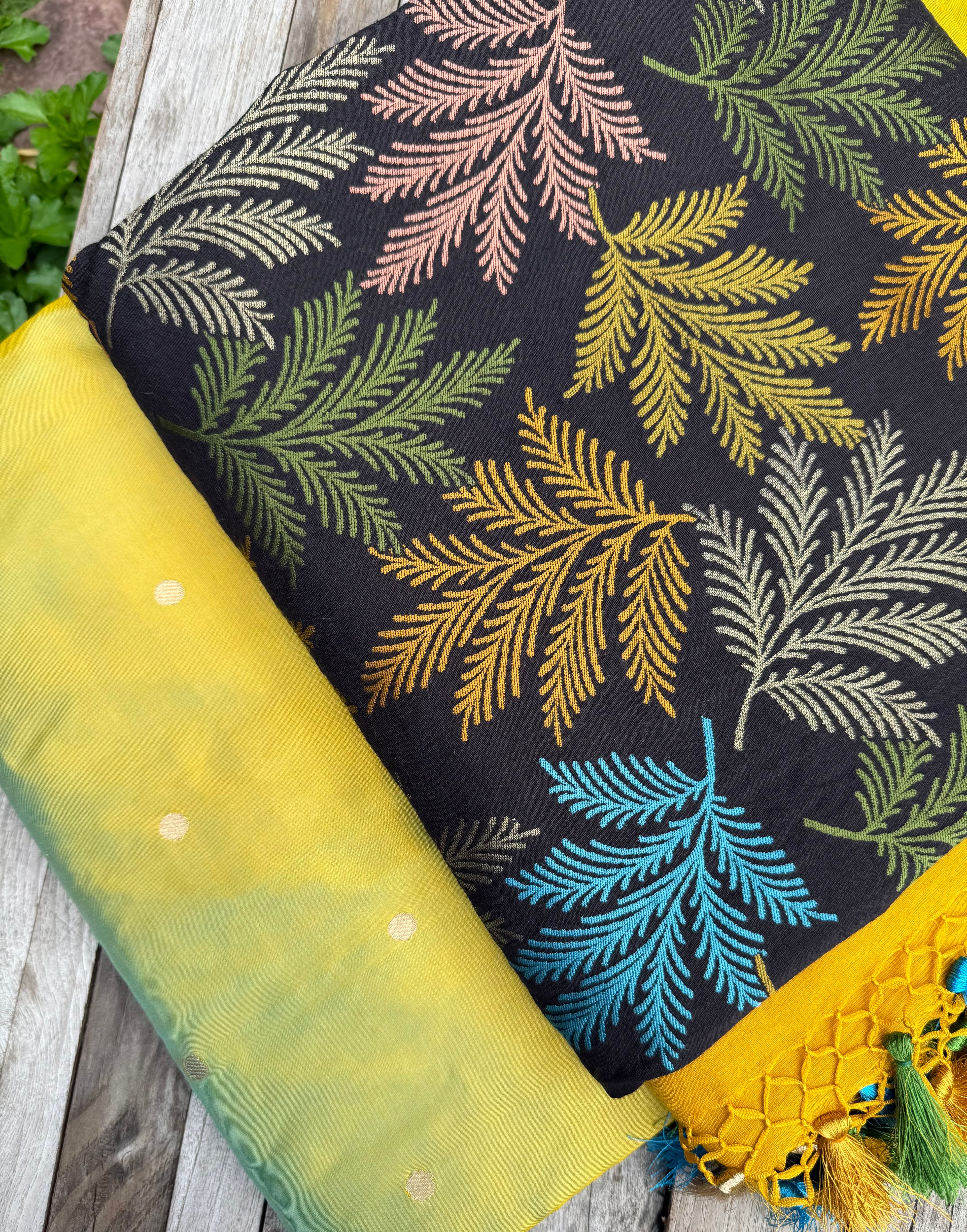 Katan Silk Fabric with Munga Silk Duputta