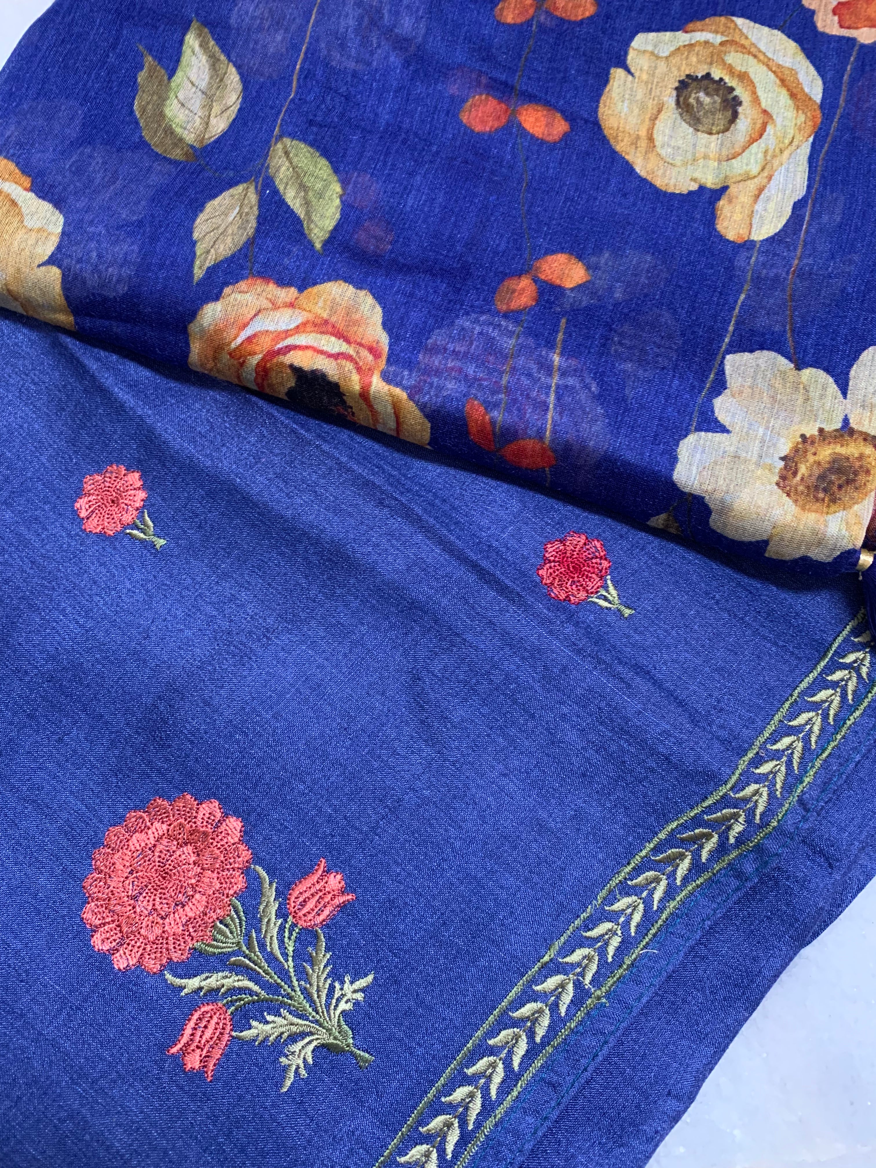 Moonga Silk Printed Embroidery Suit Set - Futaaba Fashions