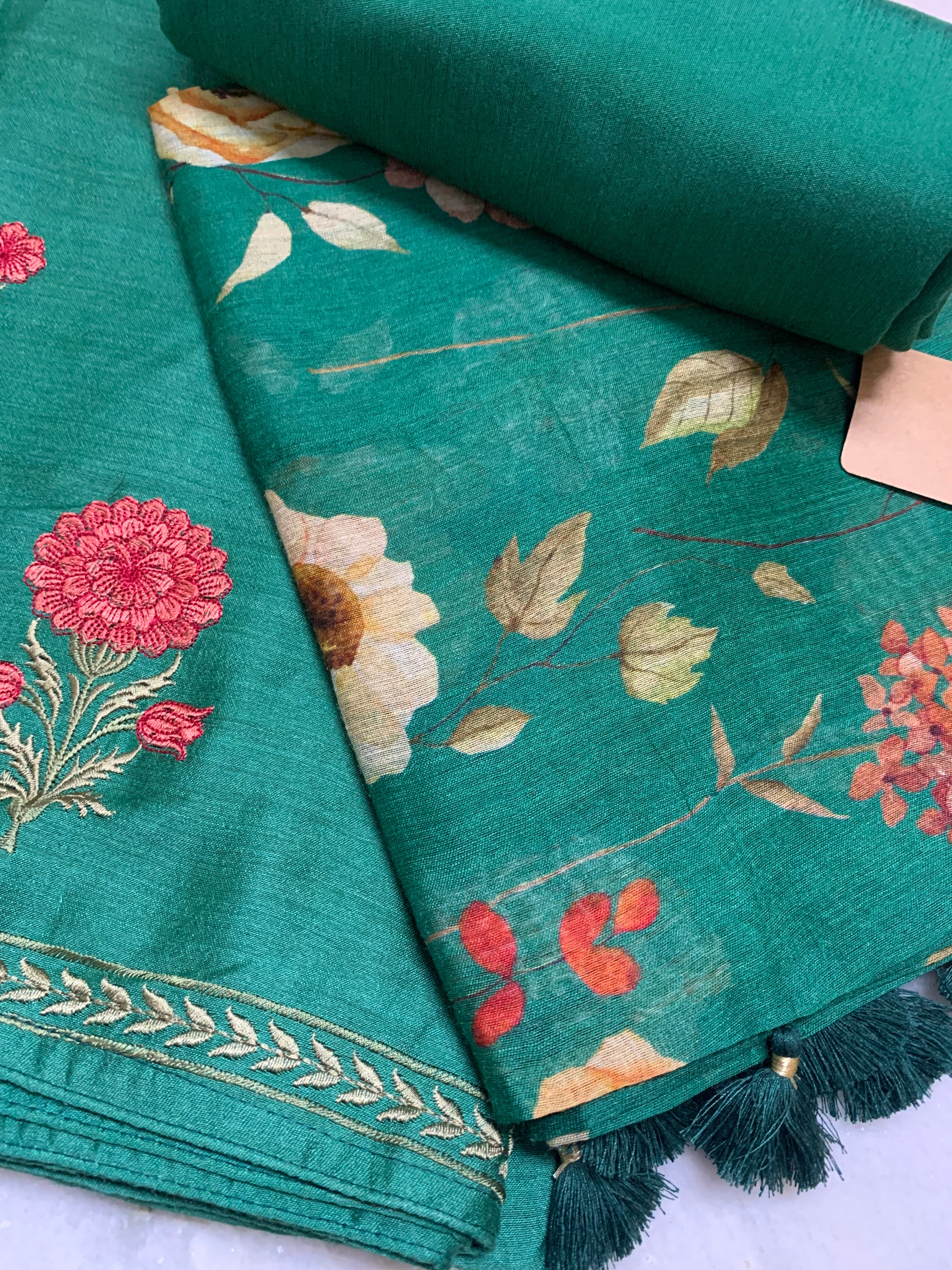 Moonga Silk Printed Embroidery Suit Set - Futaaba Fashions