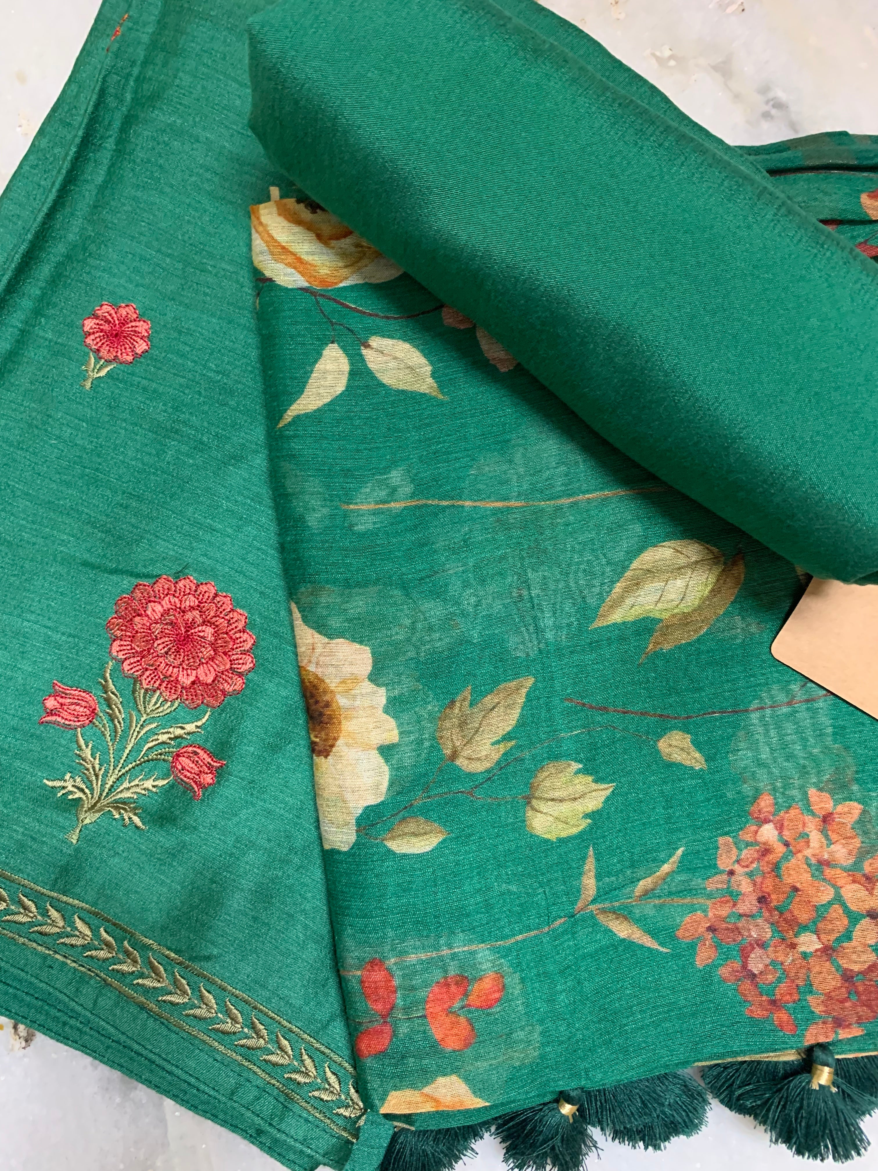 Moonga Silk Printed Embroidery Suit Set - Futaaba Fashions