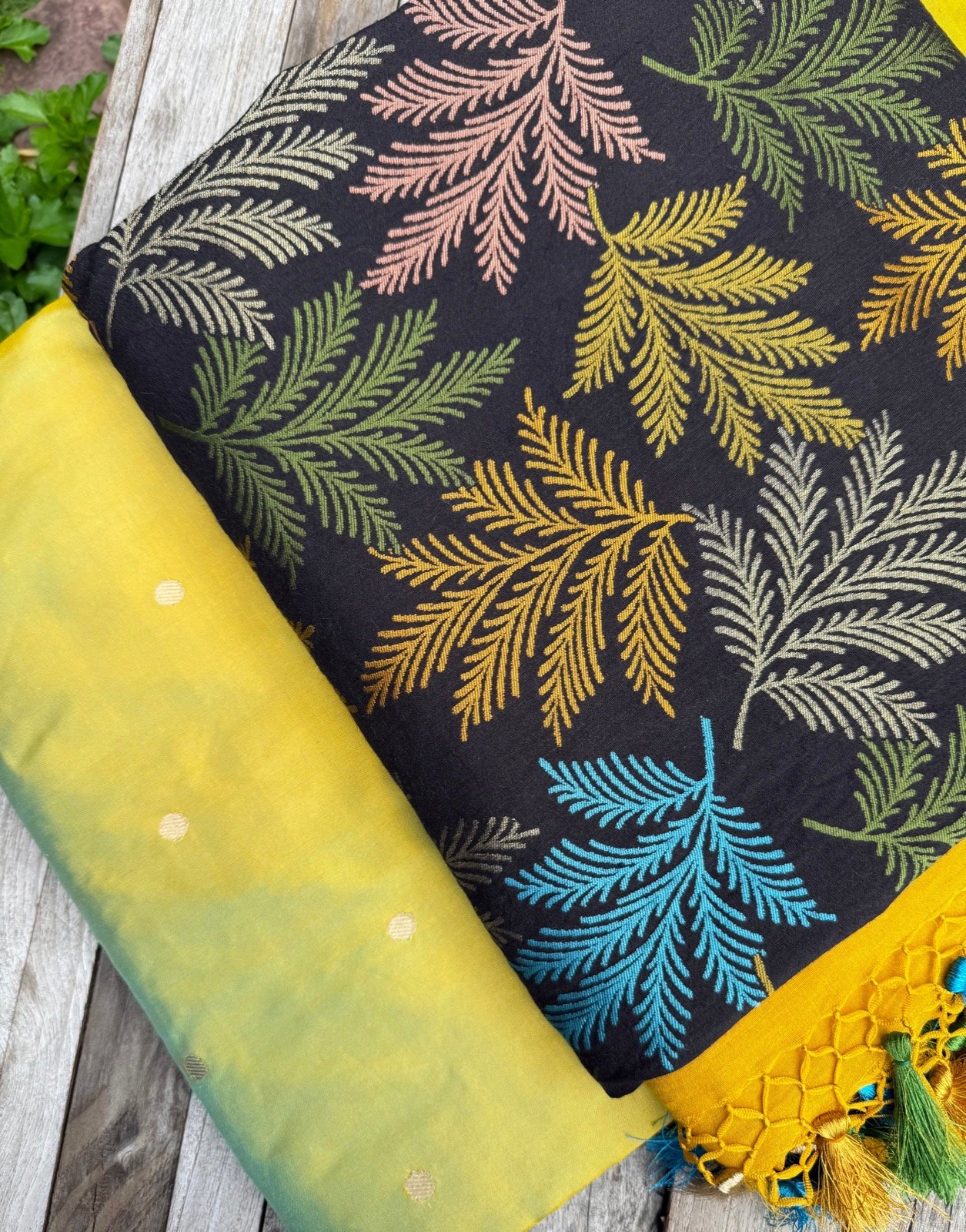 Katan Silk Fabric with Munga Silk Duputta